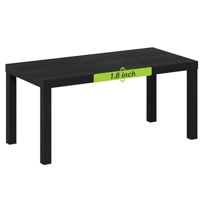 Furinno CLASSIC Coffee Table, Modern Rectangle Printer Stand, Black | 1.8" Triple Thick Tabletop, Toolless Assembly, Side Table, for Living Room, Home Office - color: Black, size: Rectangle