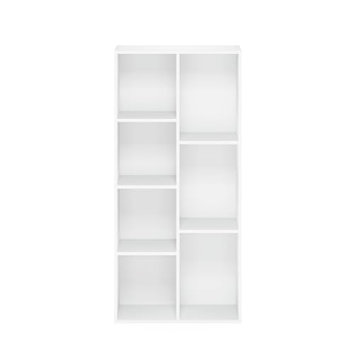 Furinno LUDER Book Shelf, 7-Cube Bookshelf, Bookcase with Open Shelves, 9.4 x 19.5 x 41.7, Easy Assembly, for Living Room, Bedroom, Home Office, White - color: White, size: 7-Cube