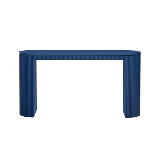 59.2-Inch Console Table for Entryway, Modern Hallway Table with Unique Vertical Stripe Design,for Living Room and Study (Navy-01) - color: Navy-01