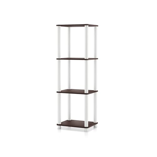 Homes: Inside + Out Apexa Modern 4-Tier Narrow Shelving Units, Collectibles Display Shelves, Easy Assembly Standing Shelf, Home Storage Organizer for Living Room, Bedroom, Office, Espresso - color: Espresso, size: 4-Tier (Narrow)