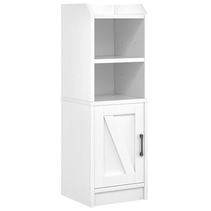 Narrow Bathroom Storage Cabinet with Door & Adjustable Shelf, 9.8" W Slim Storage Cabinet for Small Spaces, Skinny Toilet Paper Cabinet, 9.8" W × 7.9" D × 29.5" H, White - size: 1 Door