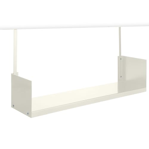 Lineshading Office Cubicle Shelf Storage Organizer Hanging File Organizer Cubicle Hanging Shelf Accessories Storage Bookshelf with Hooks for Home Desk - color: White, size: 24"