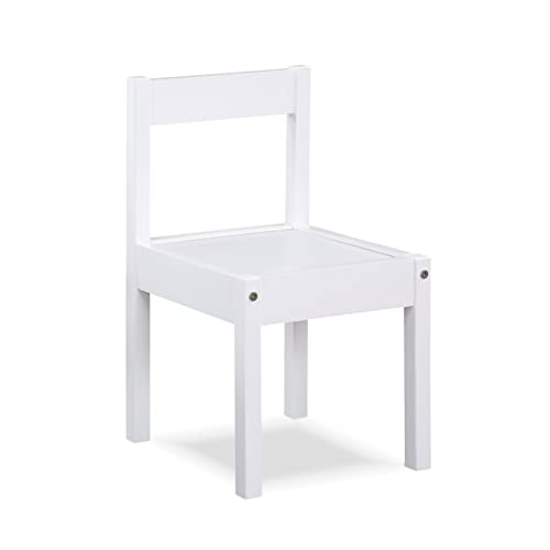 Della Solid Wood Table & 2 Chair Set - White, 25"x19"x18", Durable Play Furniture for Arts, Crafts & Tea Parties, Kiln-Dried Rubberwood, Made in Thailand