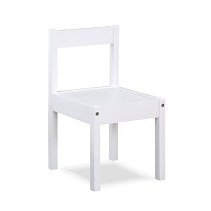 Della Solid Wood Table & 2 Chair Set - White, 25"x19"x18", Durable Play Furniture for Arts, Crafts & Tea Parties, Kiln-Dried Rubberwood, Made in Thailand