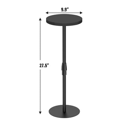 TUTOTAK Tall Round Side Table, Small End Table, Drink Table, Pedestal Table | for Small Spaces, Accent Nightstand, livingroom, Bedroom, Black TB01BK096 - color: Black, size: 1 Pack, style: Adjustable