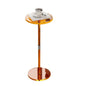 Acrylic Drink Table for Small Spaces, 10" L x 10" W x 21.3" H(Orange) | Drink Side/End Table for Living Room, Round, Easy Assembly