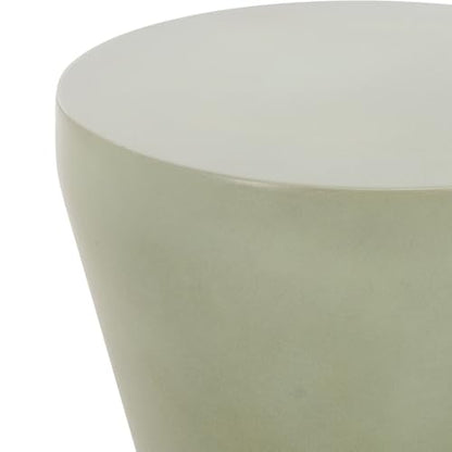 SAFAVIEH Outdoor - Torre Accent Stool - Modern Design - Sage Green Concrete - Weather Resistant Side Table - Ideal for Patio, Deck, Backyard, 12.2" W x 12.2" D x 17.3" H (VNN1001E)