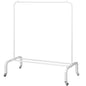 Metal Clothing Rack with Wheels, 43.3 Inches Rolling Clothes Garment Coat Rack with Bottom Shelf, Clothing Rack for Hanging Clothes, Coats, Skirts, Shirts, Sweaters, White - color: White, size: 43.3"W x 15.75"D x 61"H with wheels