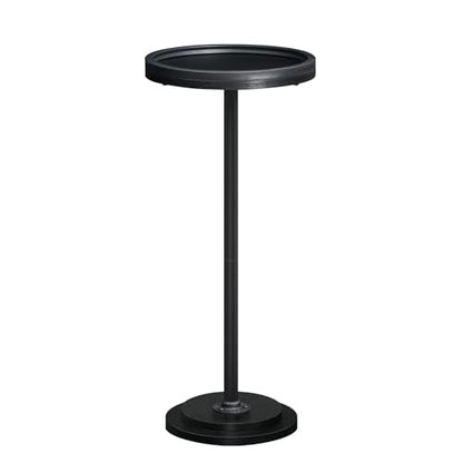 HOOBRO Small Round Side Table, Drink Table, Coffee Martini Table with Pedestal Accent for Small Spaces in Living Room, Bedroom, Sofa Couch, Black BB168BZ01 - color: Black