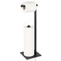 Toilet Paper Holder Stand Toilet Paper Roll Holder Stand Freestanding Black Toilet Paper Holder for Bathroom Toilet Tissue Storage Holder Metal - color: Black