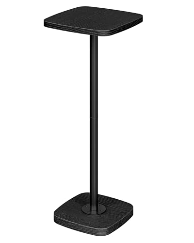 Small Side Table, Drink Table for Small Spaces, Square Martini Table with Pedestal, for Living Room, Bedroom, Black TBZ24BB - color: Black