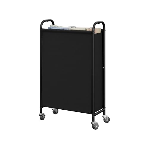 GRANNY SAYS 80L Laundry Hamper, Slim Laundry Basket with Wheels and Handles, Durable and Sturdy Rolling Laundry Cart for Laundry, Corners, Closet, Bedroom, Black - color: Black, size: 80L