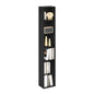 Furinno LUDER Book Shelf, 6-Tier Tall Modern Bookshelf, Bookcase with Open Shelves, 9.3 x 12 x 71, for Living Room, Bedroom, Home Office, Blackwood - color: Blackwood, size: 6-Tier, 12.1-Inch Width