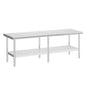 Jocisland 30" x 96" Stainless Steel Table for Prep & Work, Food-Grade Stainless Steel Adjustable Under Shelf and Feet, for Commercial Kitchen, Restaurant, Hotel, Garage - size: 30x96 in, style: Rounded Table Corner