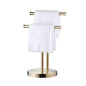 SHUNLI Hand Towel Holder Stand, Double T-Shape Hand Towel Stand Rack for Bathroom Countertop, SUS304 Stainless Steel, Brushed Gold - color: Brushed Gold