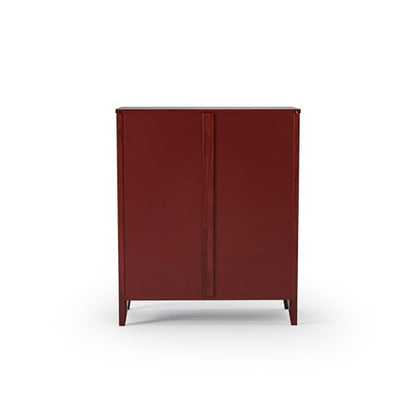 Camaflexi Shaker Style 3 Shelf Bookcase/Solid Wood / 36" High/Adjustable Shelving/Closed Back/Display Bookshelf for Living Room, Bedroom, Home and Office, Red Garnet Stain - color: Red Garnet Stain, size: 36"