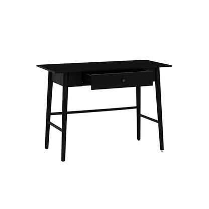 Linon Melissa Black Wooden One Drawer Writing Desk - color: Black