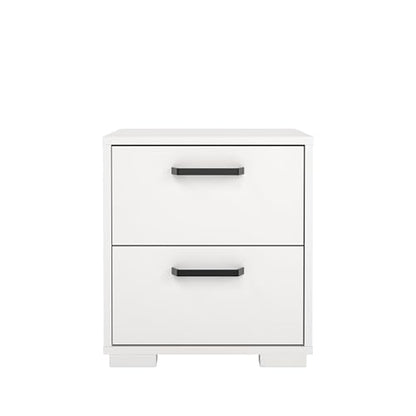 2 Drawer Nightstand, 15.8" W x 15.6" D x 17.4" H | Compact Design