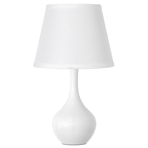 Seealle Touch Table Lamps for Bedroom Set of 2,3-Way Dimmable Small Bedside Lamps for Night Stands with Wires, White Desk Lamps for Kids Room,Office,Living Room, End Table(LED Bulbs Included) - color: K. WhiteShade & White Base