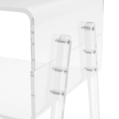 Acrylic Side Table, 2-Tier End Table with Open Storage for Small Spaces, Clear Modern Nightstand for Bedroom, Living Room, Apartment - color: Clear