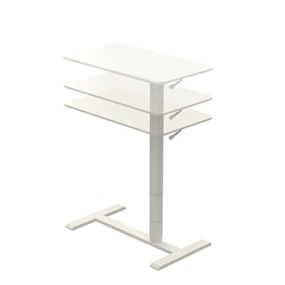 TopJob ANYDESK NEST Mobile Standing Desk, Portable with Hidden Wheels Non Folding, Sit Stand Desk, Computer Workstations, Home Use, Couch Side Table, Bedside Table, Kitchen Prep Table (Mist) - color: Mist