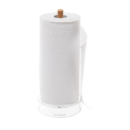 Mind Reader Paper Towel Holder, Kichen Storage, Countertop Organizer, Caddy, Kitchen, Acrylic, 6"L x 6"W x 14.65"H, Brown - style: Paper Towel Holder