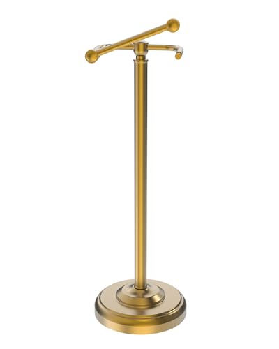 Toilet Paper Holder Stand, Brushed Brass Toilet Paper Holder Free Standing, Post Pivoting Design & Stable Weighted Base SUS304 Stainless Steel for Bathroom(Mega Roll) - color: Brushed Brass, size: 22"H - No Storage