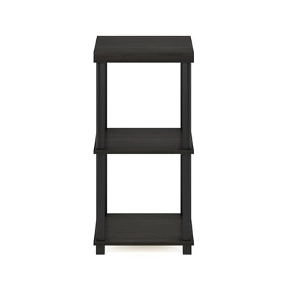 Furinno Turn-N-Tube Side Table, 3-Tier Thick Tabletop End Table with Open Shelf, Toolless Assembly Night Stand, Bedside Table, for Living Room, Bedroom, Espresso - color: Espresso/Black, size: 3-Tier, Thick Table Top, style: 1-Pack