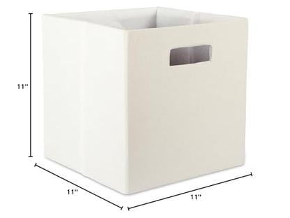 DII Collapsible Polyester Storage Cube, Solid, Lightweight and Durable, Small Square, 11x11x11, Off-White - color: Off White, size: Small Square, 11x11x11"