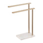 Hand Towel Bars for Bathroom Vanity Countertop 2-Tier Towel Rack Holders Stand with Heavy Marble Base Thicken Steady, Champagne Bronze Stainless Steel AN7003CPG - color: Champagne Bronze, size: 2-Bar