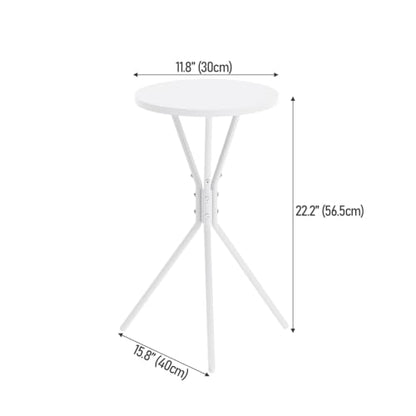 TUTOTAK Small Round End Table, Mini Side Table, Drink Table, Pedestal Table | for Small Spaces, Accent Nightstand, livingroom, Bedroom, White TB01BW098 - color: White, size: 1 Pack, style: Triangle