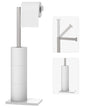 Freestanding Toilet Paper Holder Stand Brushed Nickel Tissue Roll Holder | SUS 304 Stainless Steel Rustproof 22 Inch Rotating Bathroom Toilet Paper Stand for 4 Rolls with Marble Base by HOMEMYSTIQUE - color: Brushed Nickel