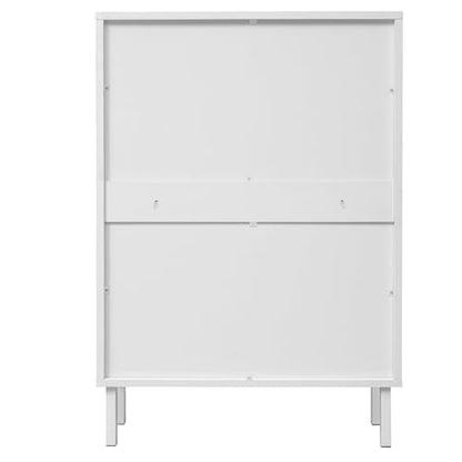 ZeHuoGe Rattan Shoe Cabinet with 2 Flip Drawers, Entrance Hallway Slim Entryway Organizer, White Rack Storage for Heels, Slippers - color: White, style: 2-Drawers