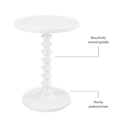 Powell Furniture Powell Round Spindle, White Table 17 x 22.25 x 17 - color: White