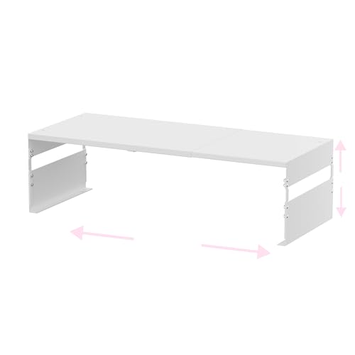 Adjustable Metal Bedside Shelf – Stackable Shelf for Bedroom, Living Room, Office, Space-Saving Storage Organizer, Easy Assembly，Sleek Matches Any Decor(1PACK/White) - color: 1pack/White