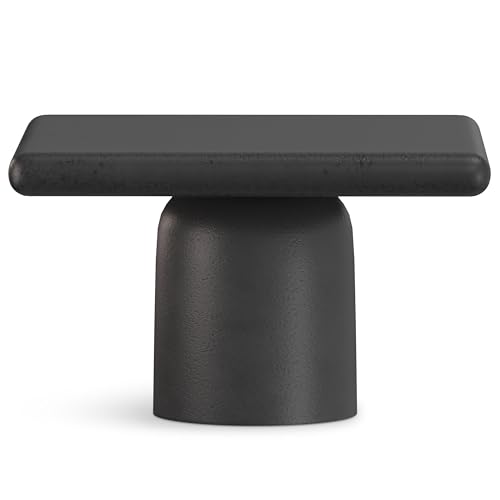SIMPLIHOME Zachary Coffee Table 2-Piece Set - 42 inch Wide Cast Aluminum Square Living Room Tables in Graphite and Black Nickel, Contemporary Nesting Center Table Set with Flexible Style, Assembled - color: Graphite, Black Nickel, size: 21 inch, style: Ca