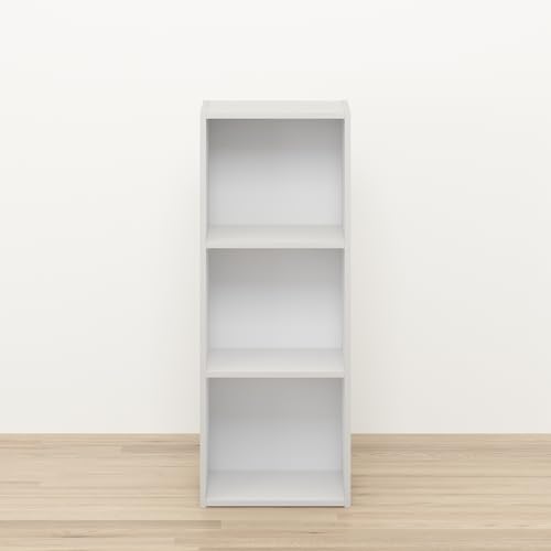 Seto Open Shelf Bookcase, Bookshelf for Living Room, Home Office, 3 Cubes, White - color: White, size: 3-Cube