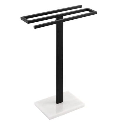 KES Black Hand Towel Holder, Free Standing Towel Rack Towel Stand S-Shape with Marble Base for Bathroom Countertop SUS304 Stainless Steel Matte Black, BTH223-BK - color: Matte Black