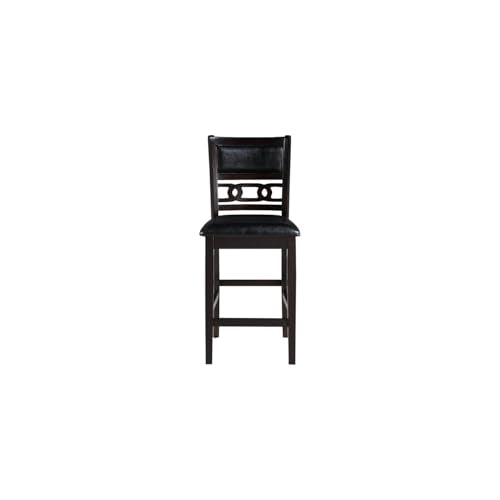New Classic Furniture Gia Counter Dining Chair (Set of Four), Black PU Upholstered Seat & Back Rest, Ebony - color: Ebony, size: Set of 4, style: Counter Chair