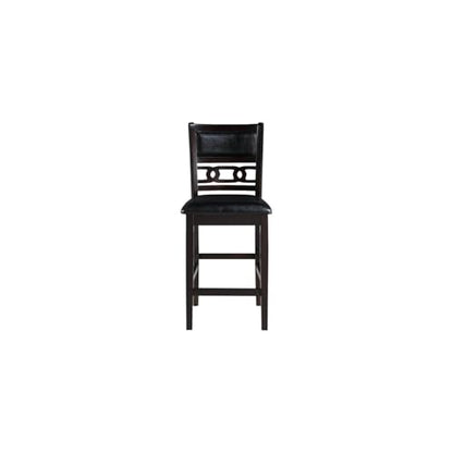 New Classic Furniture Gia Counter Dining Chair (Set of Four), Black PU Upholstered Seat & Back Rest, Ebony - color: Ebony, size: Set of 4, style: Counter Chair