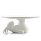 Pedestal Cake Stand, White Ceramic Bunny Plate for Easter,Fits 6-8 In Cakes | Cute Rabbit Dessert Stand Plate for Easter Eggs, Cupcakes, Cookies Fruit, Bunny Decor for Easter Parties and Festivals 8.3 In