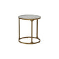 Signature Design by Ashley Korajane Transitional Metal End Table with Tempered Glass Top, Metallic - color: Antique Gold