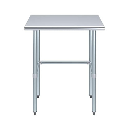AmGood 18 in. x 30 in. Open Base Stainless Steel Work Table | Residential & Commercial | Food Prep | Heavy Duty Utility Work Station | NSF - size: 30 in. Length x 18 in. Width