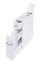 Spirich Slim Bathroom Storage Cabinet, Free Standing Toilet Paper Holder, Bathroom Cabinet Slide Out Drawer Storage, White - color: White