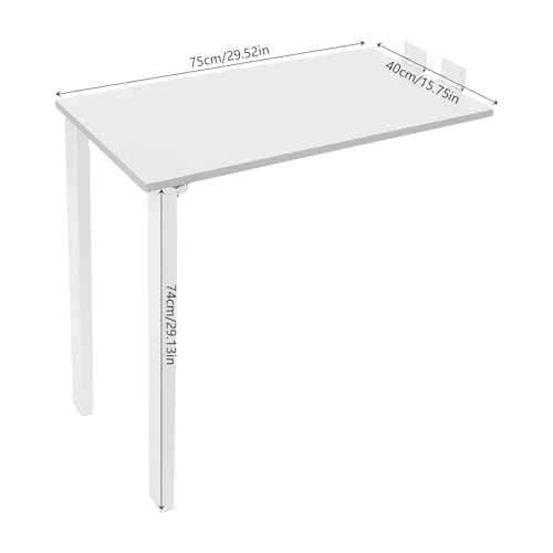 Folding Dining Table, Wall Mounted Folding Table with Support Legs, 29.52 x 15.75 x 29.13 Inch Sturdy Kitchen Desk, Wooden Desk for Small Space Bedroom Living Room Study Room Lounge Office (White) - color: White