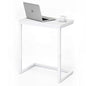 Sofa C Side End Table Wood Accent Couch Coffee Tray Snack Notebook Laptop Holder Over Bed Stand Reading Desk White Color 22x14x27 Inch Space Saving for Living Room Bedroom - color: White