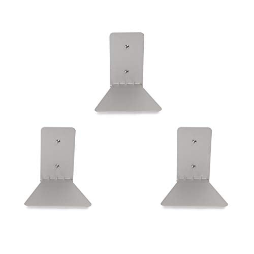 Umbra Conceal, Sturdy Metal Floating Bookshelf for Wall, Silver, Small, Set of 3 - size: Set of 3, Small