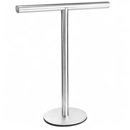 Bathroom Hand Towel Holder Stand，T-Shape Hand Towel Holder Stand SUS304 Stainless Steel for Bathroom，Kitchen or Vanity Countertop(2Pack) - color: Silver-2pack
