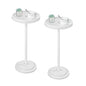 HOOBRO Small Round Side Tables, Set of 2, Drink Tables, Coffee Martini Tables with Pedestal Accent for Small Spaces in Living Room, Bedroom, Sofa Couch, White WW168BZP201 - color: White