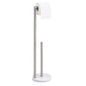 Marble Toilet Paper Holder Stand - Brushed Nickel, Freestanding with Storage, Floor Stand, Silver Toilet Roll Holder, Standing Paper Towel Holder - color: Brushed Nickel
